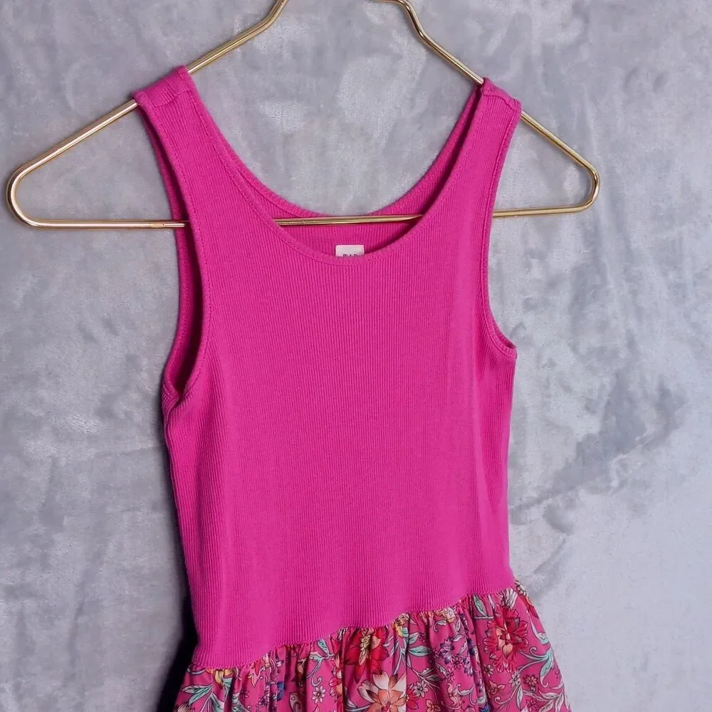 GAP KIDS Girls Pink Floral Azalea Sleeveless Tank Dress Size XL/12 Cotton Lined